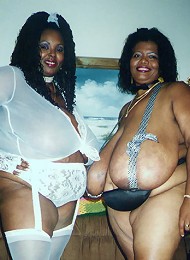 Lady Q and Norma Stitz are two sexy big black women. Cum watch them display both of their amazingly large natural boobies